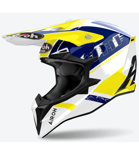 Мотокрос каска AIROH WRAAAP FEEL BLUE/YELLOW