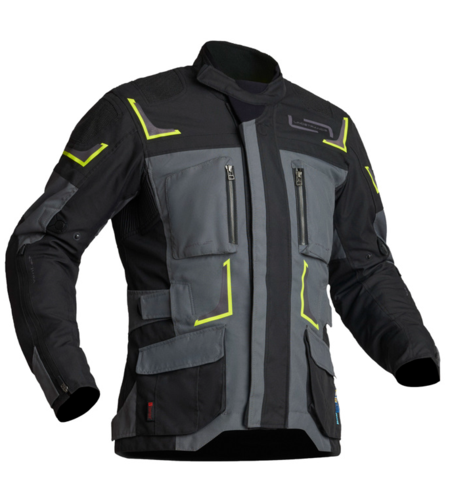 Текстилно мото яке Lindstrands Myrvik Grey/Black/Yellow