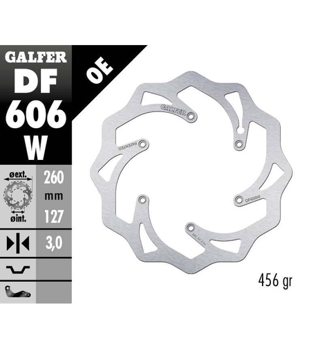 Преден спирачен диск Galfer WAVE FIXED 260x3,2mm DF606W