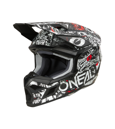 Мотокрос каска O'NEAL 3SERIES ATTACK BLACK/WHITE V.25