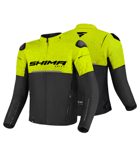 Текстилно  мото  яке SHIMA DRIFT  BLACK/YELLOW FLUO