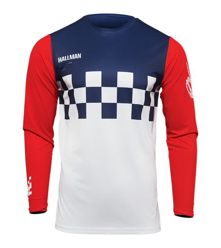 Мотокрос джърси THOR HALLMAN DIFFER CHEQ WHITE/RED/BLUE
