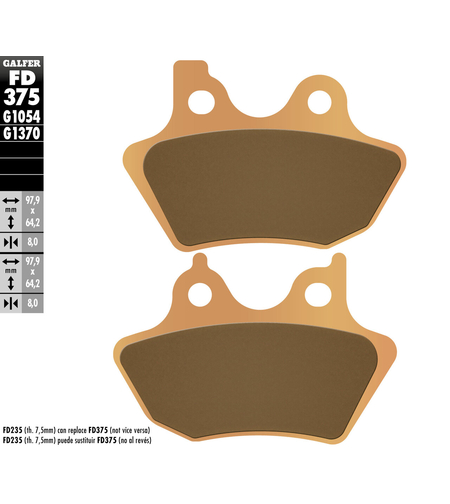 Предни/Задни мото накладки Galfer SINTERED COMPOUND FD375G1370