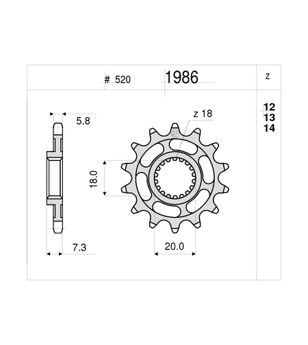 Предно зъбчато колело (пиньон) TROFEO 361986Z12