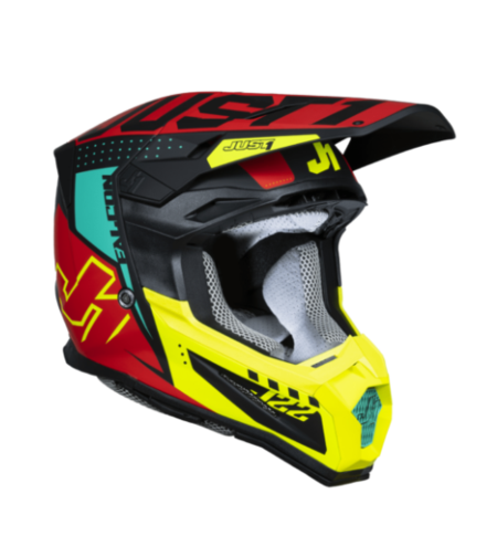 Mотокрос каска Just1 J-22 F Falcon Fluo Red/Yellow/Black