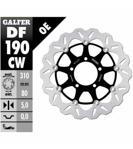Плаващ преден спирачен диск Galfer WAVE FLOATING COMPLETE (C. ALU.) 310x5mm DF190CW