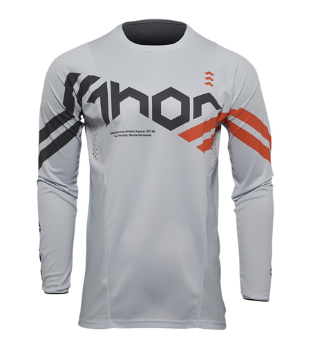 Мотокрос джърси THOR PULSE CUBE LIGHT GRAY/RED ORANGE