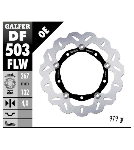 Плаващ преден спирачен диск Galfer WAVE FLOATING (C. STEEL) 267x4mm DF503FLW