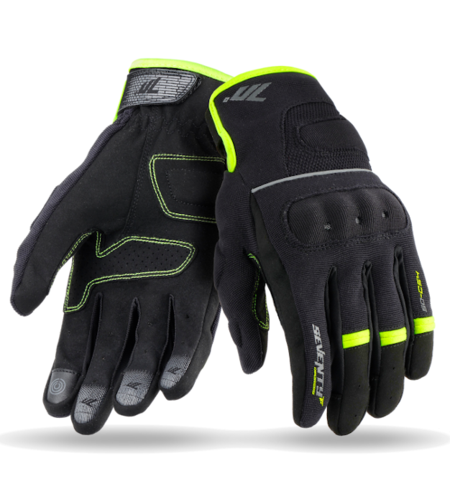 Дамски текстилни ръкавици 70 DEGREES SUMMER URBAN BLACK/FLUO YELLOW