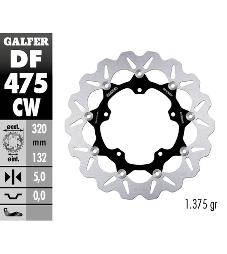 Плаващ преден спирачен диск Galfer WAVE FLOATING COMPLETE (C.ALU.) 320x5mm DF475CW