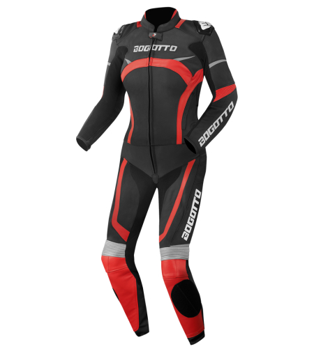 Дамски Кожен Мото Екип BOGOTTO MISANO Black/Red