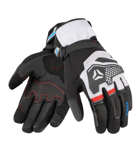Туристически мото ръкавици SECA TURISMO WP GREY/RED/BLUE
