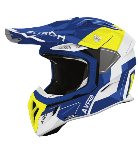 Мотокрос каска AIROH AVIATOR ACE 2 SHIELD BLUE/YELLOW