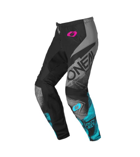 Дамски мотокрос брич O’NEAL ELEMENT ROLLER BLACK/CYAN V.26