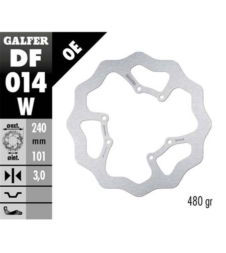 Преден спирачен диск Galfer WAVE FIXED 240x3mm DF014W