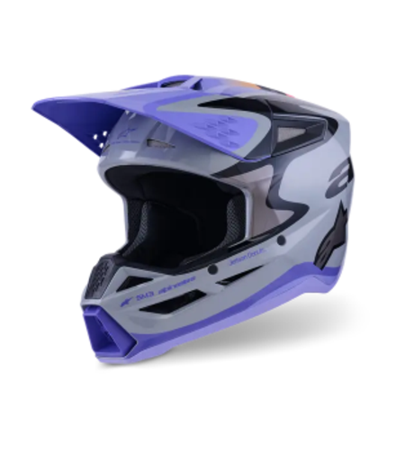 Мотокрос каска ALPINESTARS SM3 JETTSON GRAY/PUR/BLK