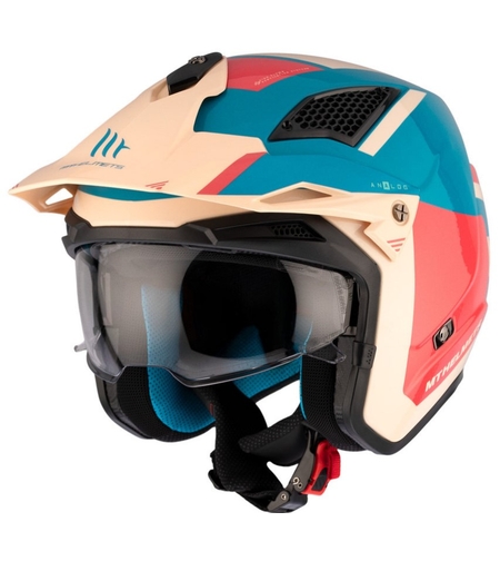 Каска MT DISTRICT SV S ANALOG D7 GLOSS BLUE/BEIJE/ORANGE