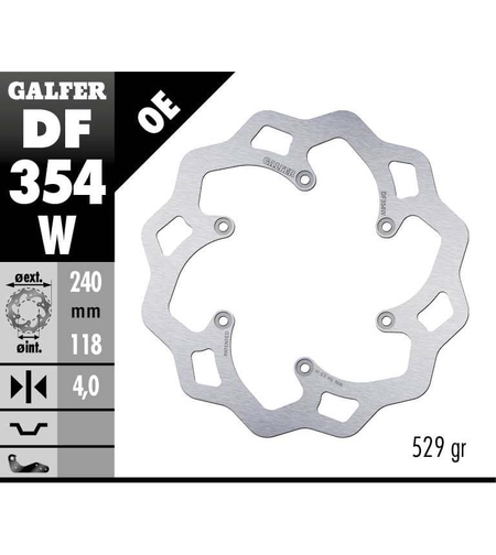 Заден спирачен диск Galfer WAVE FIXED 240x4mm DF354W