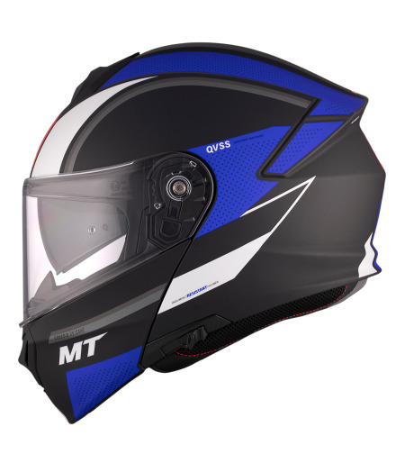 Отваряема каска MT GENESIS CAVE A7 MATT BLACK/WHITE/BLUE
