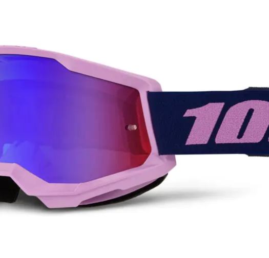 Мотокрос очила 100%  STRATA 2 PURPLE RED/BLUE MIRROR