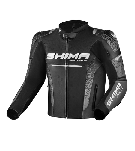 Кожено мото яке SHIMA STR 2.0 BLACK