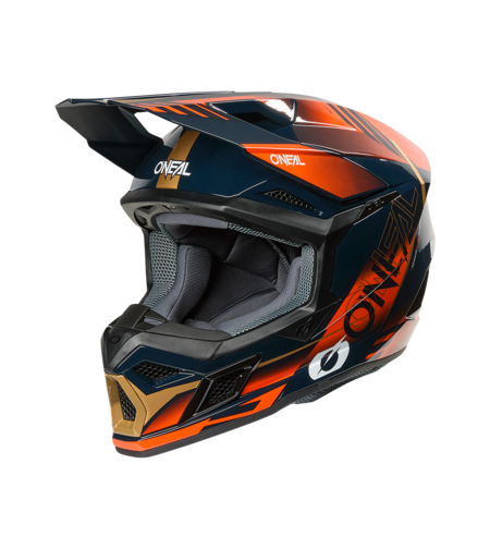 Мотокрос каска O'NEAL 3SERIES HAZE BLUE/ORANGE/GOLD V.26