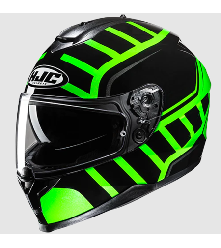 Каска HJC C70N HOLT BLACK/GREEN