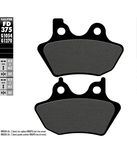 Предни/Задни мото накладки Galfer SEMI METAL FD375G1054