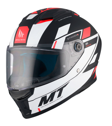 Каска MT STINGER 2 ZIVZE B5 MATT BLACK/WHITE/RED