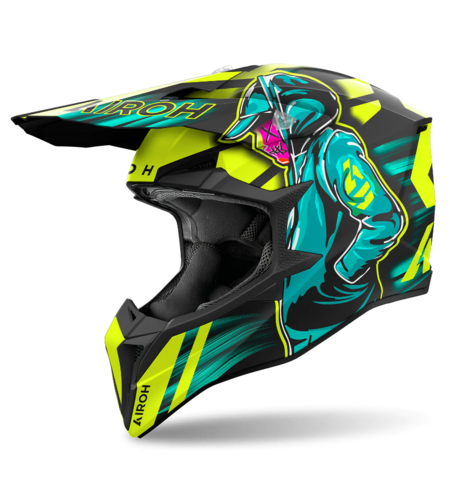 Мотокрос каска AIROH WRAAAP CYBER YELLOW MATT