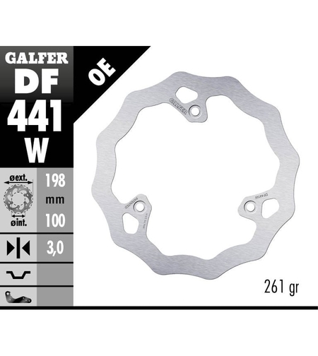 Преден спирачен диск Galfer WAVE FIXED  DISC WAVE FIXED 198x3mm DF441W