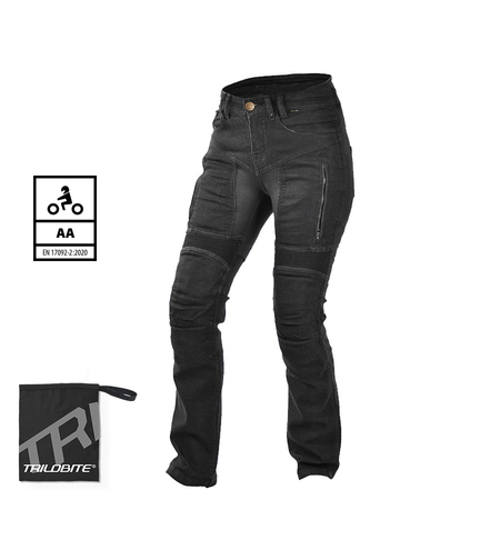 Дамски мото дънки TRILOBITE 661 PARADO REGULAR FIT LONG BLACK