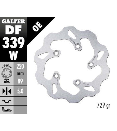 Заден спирачен диск Galfer WAVE FIXED 220x5mm DF339W
