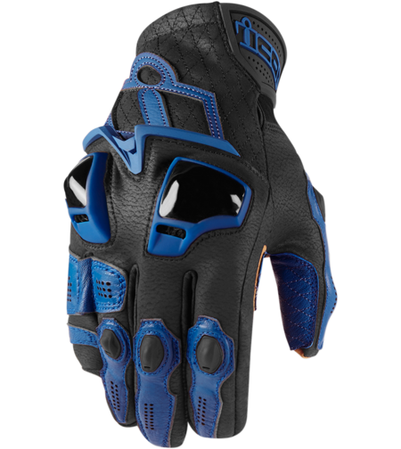 Кожени мото ръкавици ICON HYPERSPORT SHORT - BLUE