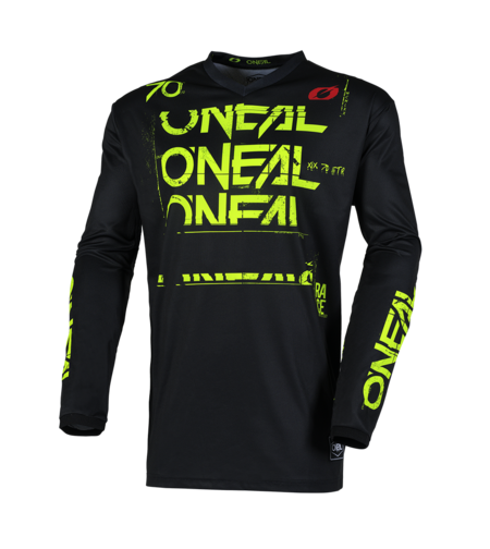 Мотокрос блуза O'NEAL ELEMENT STATIC BLACK/NEON YELLOW V.25