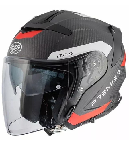 Скутерова каска Premier JT5 Carbon MA BLACK/RED