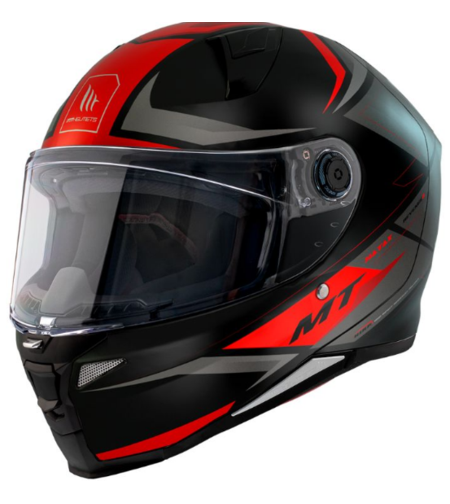 Каска MT REVENGE 2 S HATAX B5 BLACK/GREY/RED MATT