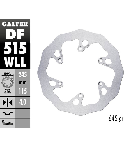 Заден спирачен диск Galfer WAVE FIXED SOLID 245X5MM DF515WLL