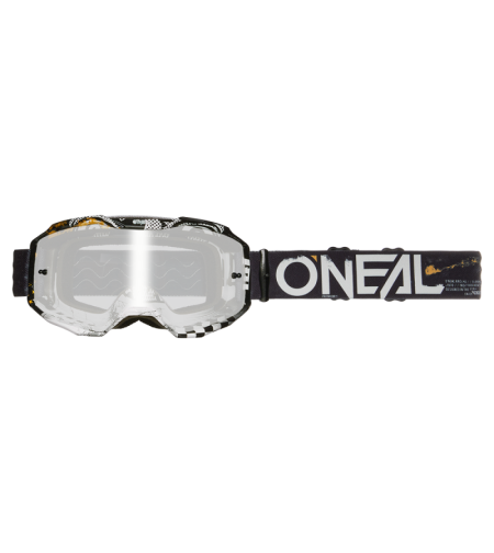 Мотокрос очила O'NEAL B-10 ATTACK BLACK/WHITE - SILVER MIRROR V.24