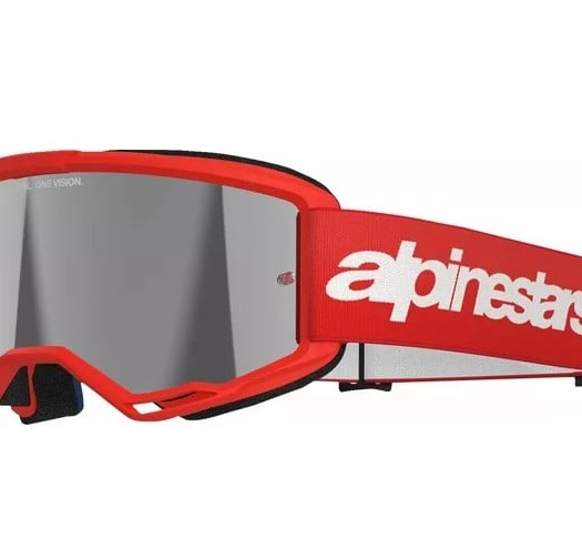 Мотокрос очила ALPINESTARS VISION 3 WORDMARK RED MIRROR-SIL