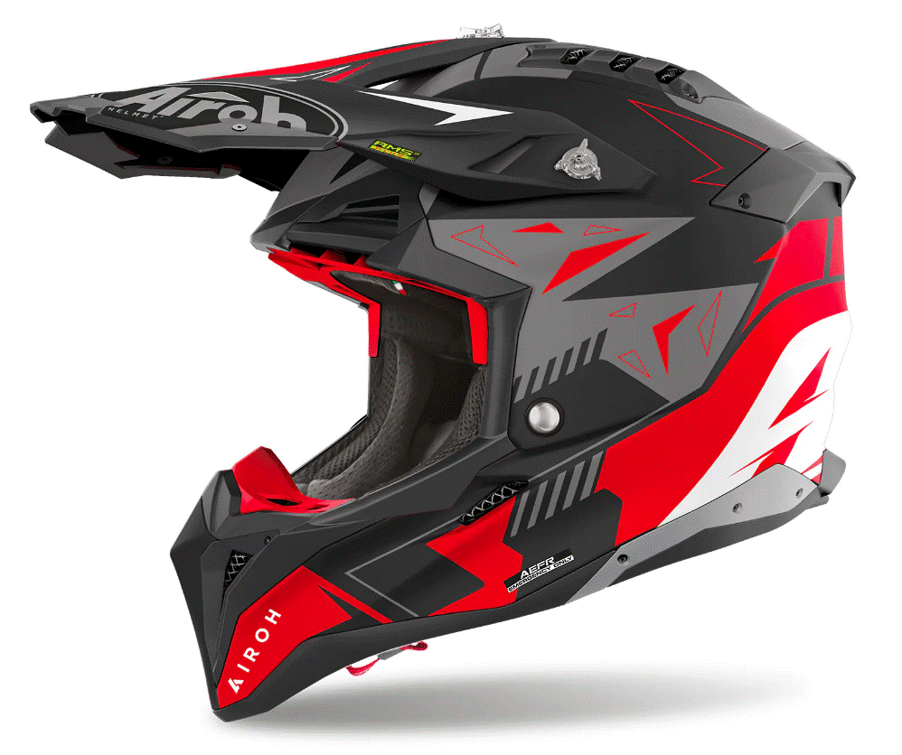 Каска AIROH AVIATOR 3 SPIN RED MATT