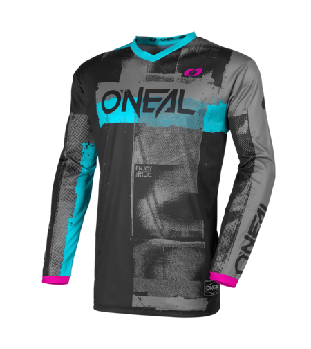 Дамска мотокрос блуза O`NEAL ELEMENT ROLLER BLACK/CYAN V.26