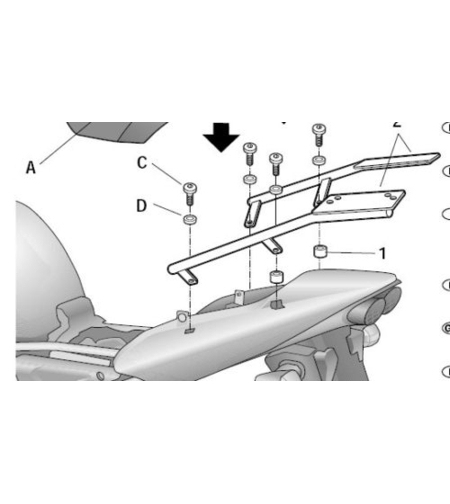 Монтажен комплект за куфари SHAD TOP MASTER YAMAHA FAZER 1000 01