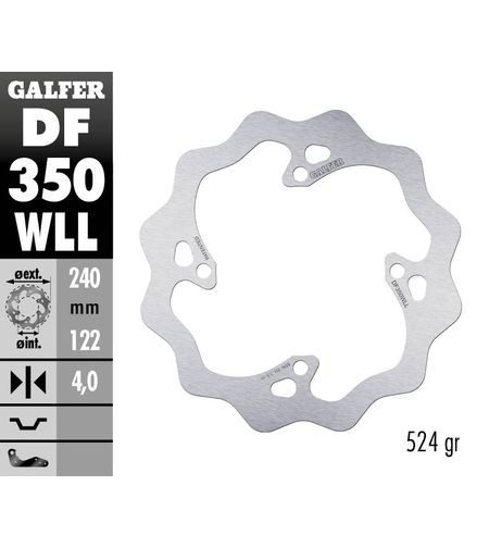 Заден спирачен диск Galfer WAVE FIXED SOLID 240x4mm DF350WLL