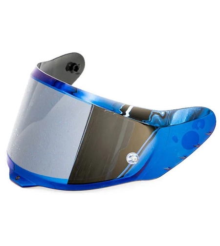 Син иридиев визьор за каска AIROH GP800 BLUE Mirrored