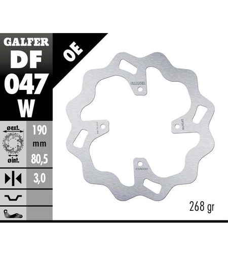 Заден спирачен диск Galfer WAVE FIXED  DISC WAVE FIXED 190x3mm DF047W