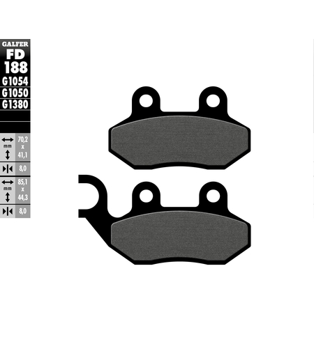 Предни мото накладки Galfer SCOOTER FD188G1050