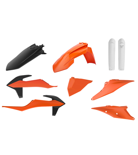 Пълен пластмасов Enduro кит Polisport за KTM EXC/ EXC-F/XC-W/ XCF-W-2020-21 Orange/Black/White