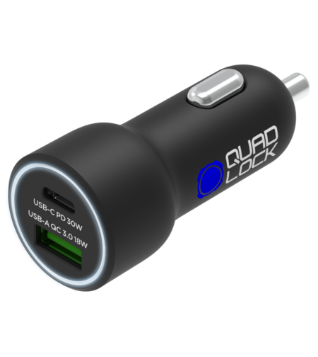 QUAD LOCK Dual USB (C+A) Car Charger 48W