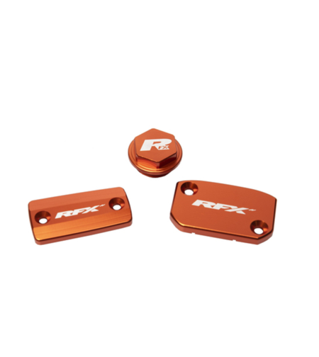 Комплект капаци RFX Pro Reservoir Cap Kit Kit (Orange) - KTM SX/SXF (Brembo Brake and Magura Clutch)